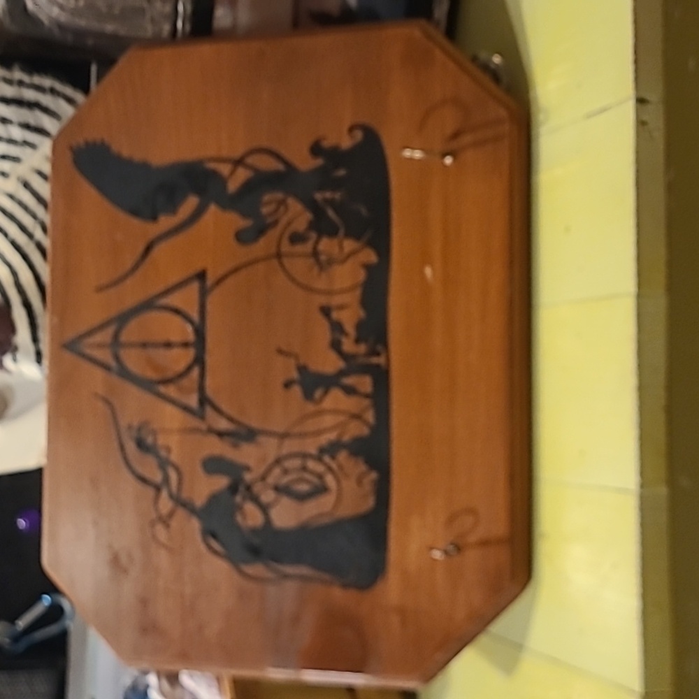 Harry Potter Deathly Hallows Custom Made Wooden Wand Holder Plaque